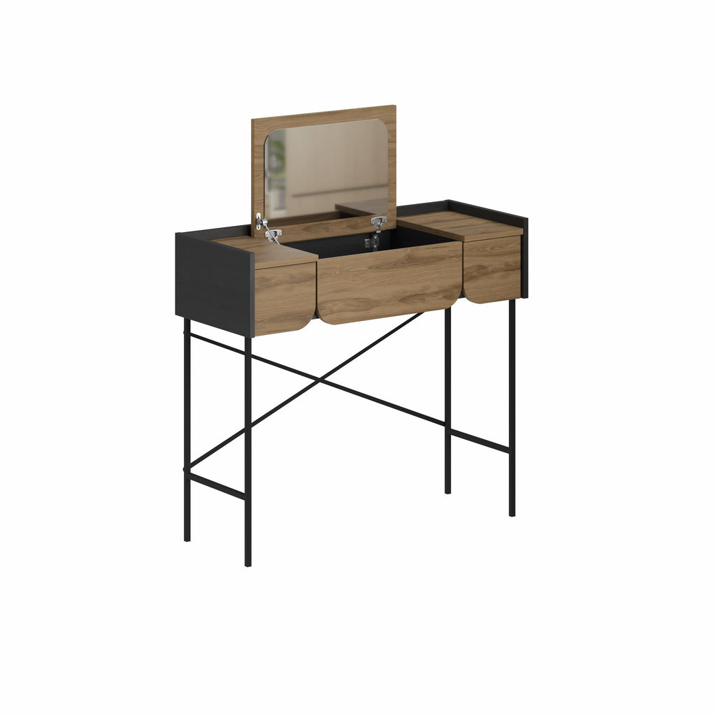 Decortieliving - Terra Dressing Table with Mirror and 2 Drawers