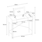 Decortieliving - Terra Dressing Table with Mirror and 2 Drawers