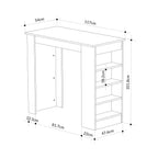 Decortieliving - Swallow Modern Kitchen Bar Table – Dining Table with Storage Shelves