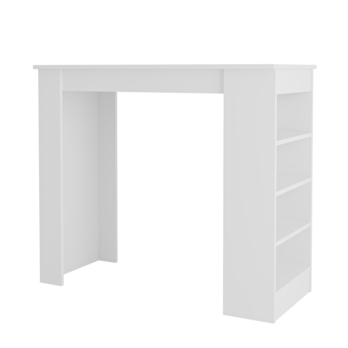 Decortieliving - Swallow Modern Kitchen Bar Table – Dining Table with Storage Shelves