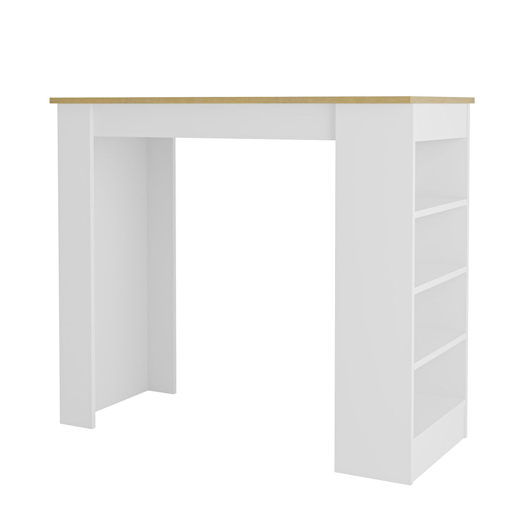 Decortieliving - Swallow Modern Kitchen Bar Table – Dining Table with Storage Shelves
