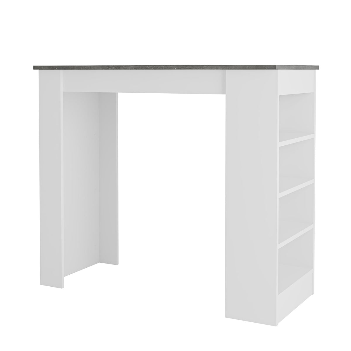 Decortieliving - Swallow Modern Kitchen Bar Table – Dining Table with Storage Shelves