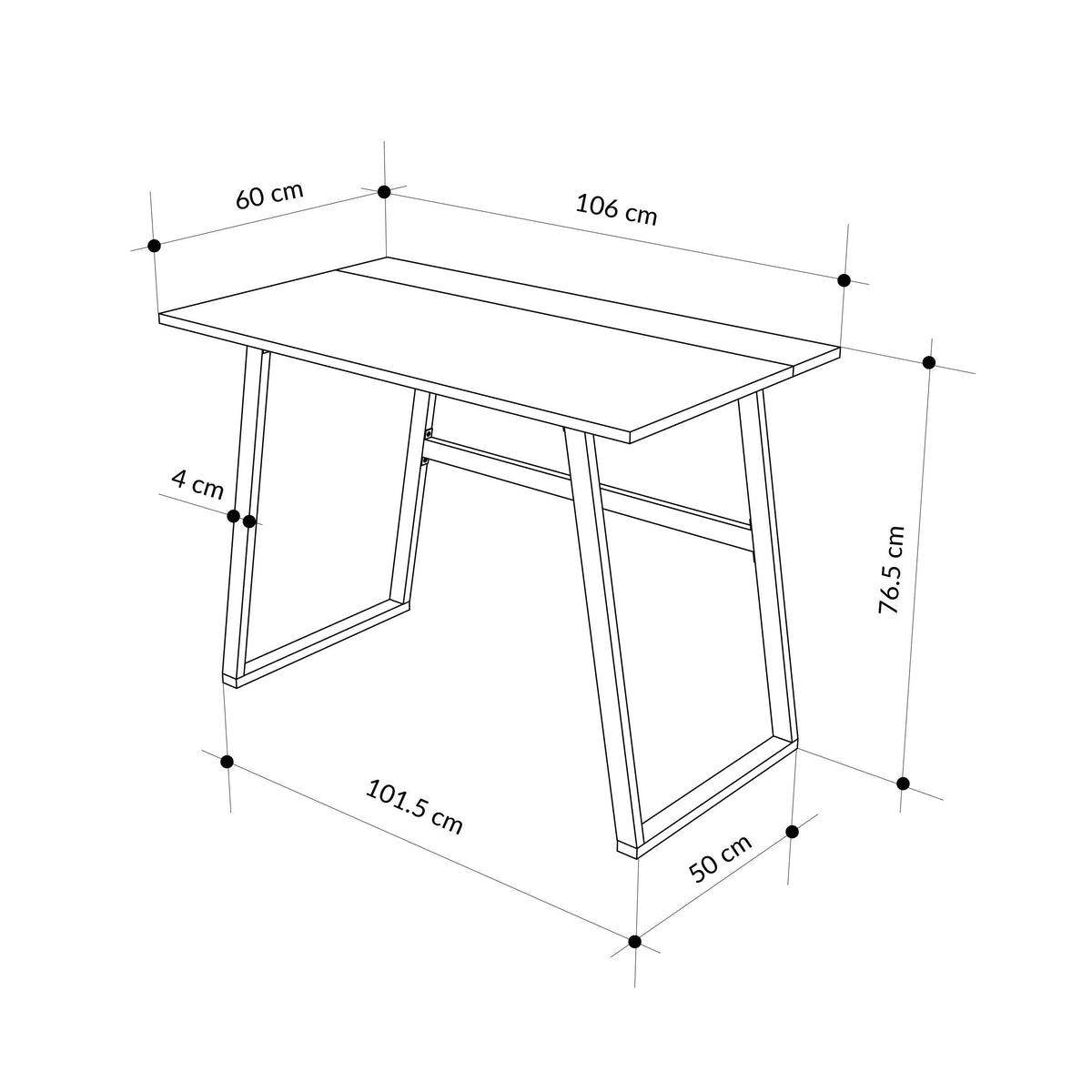 Decortieliving - Kemre Study Desk – Modern Home Office Desk
