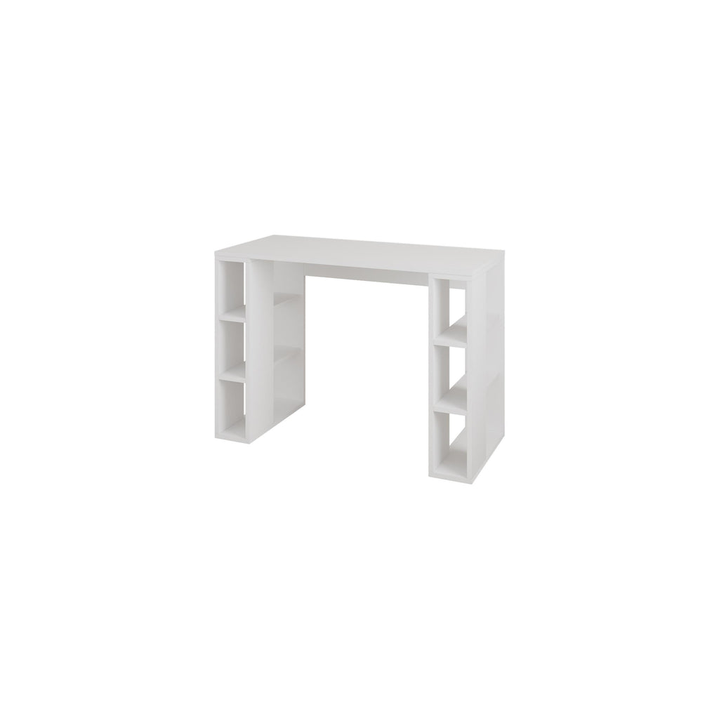 Decortieliving - Colmar Study Desk – 106 cm – Modern Desk with Storage Shelves