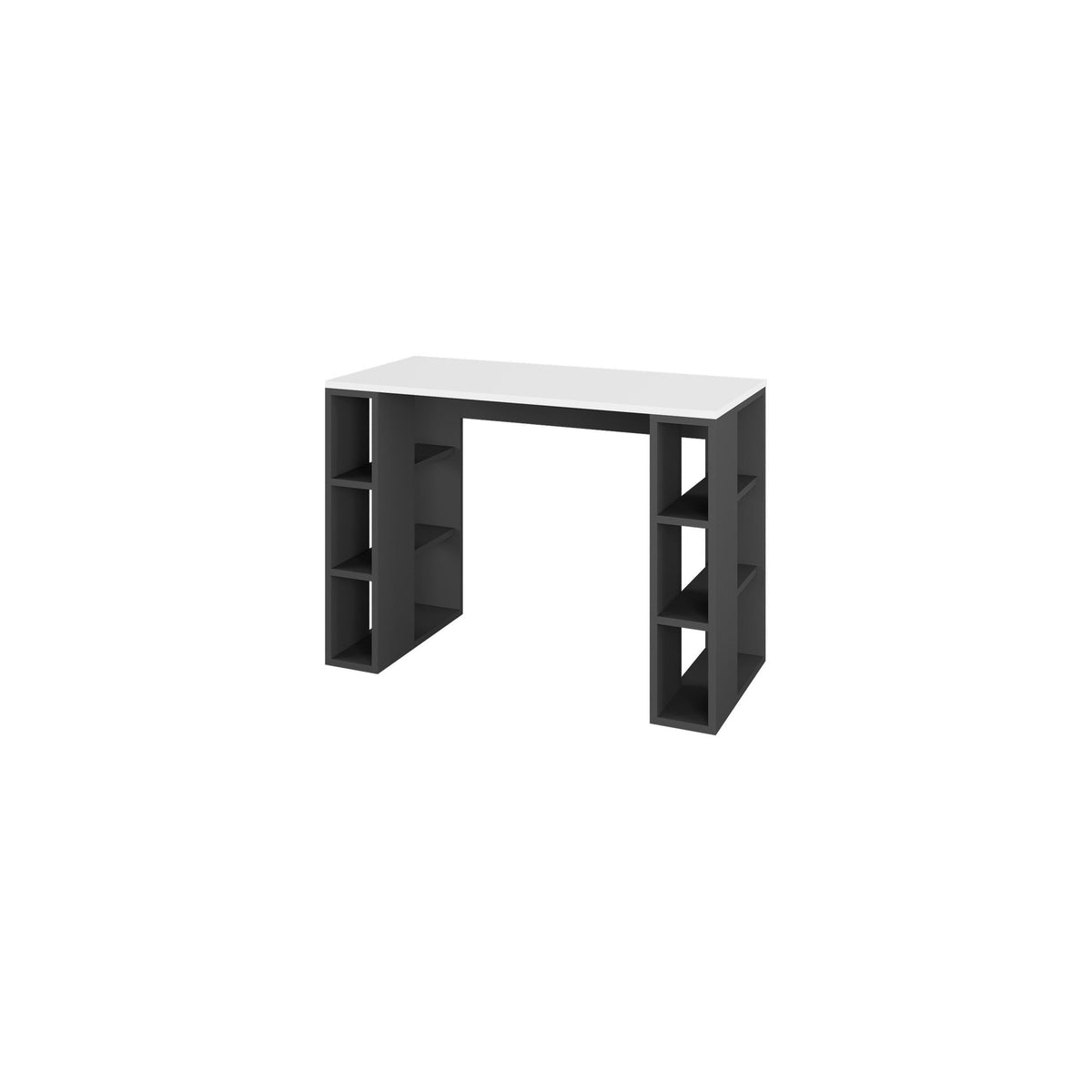 Decortieliving - Colmar Study Desk – 106 cm – Modern Desk with Storage Shelves