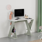 Decortieliving - Papillon Modern Study Desk with Shelves - W 106 cm