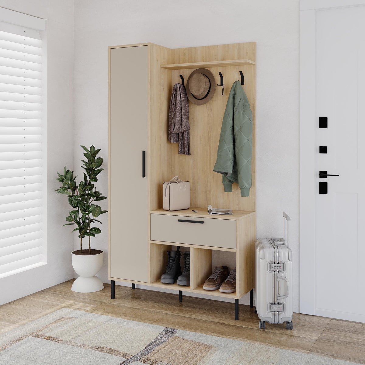 Decortieliving - Acton Hall Stand with Shoe Storage
