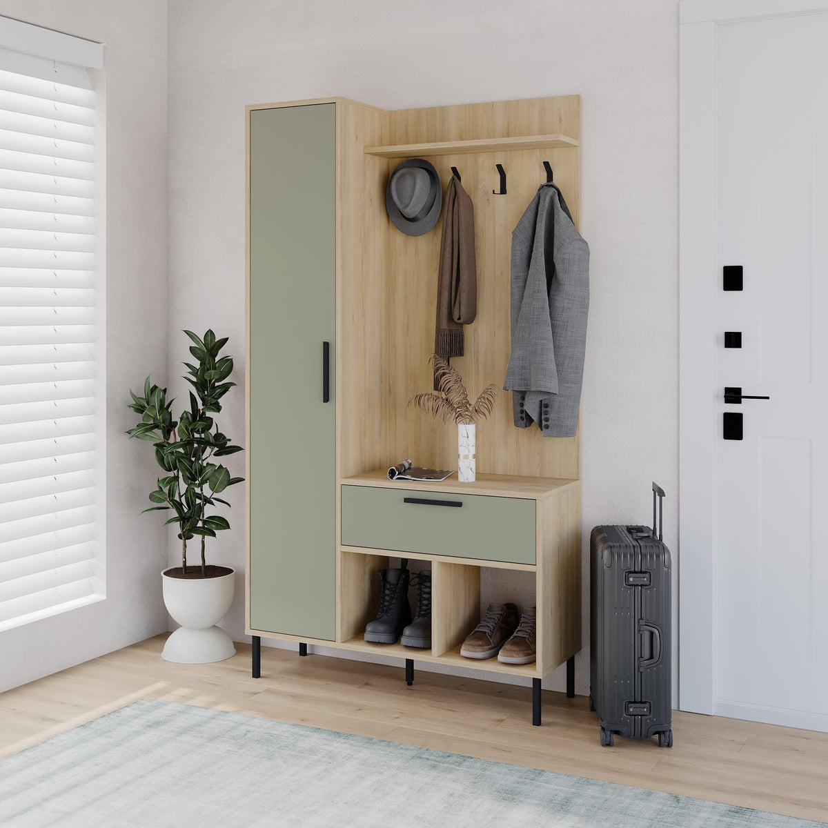 Decortieliving - Acton Hall Stand with Shoe Storage