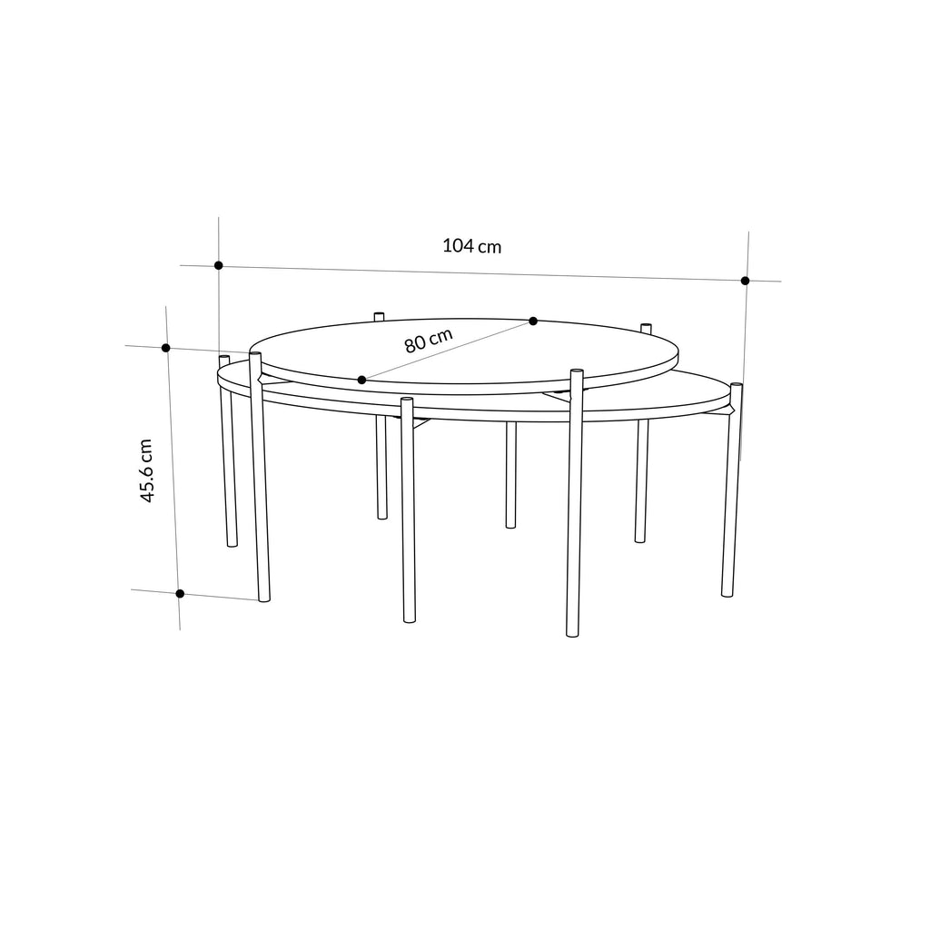 Decortieliving - Odelia Round and Oval Coffee Table Set