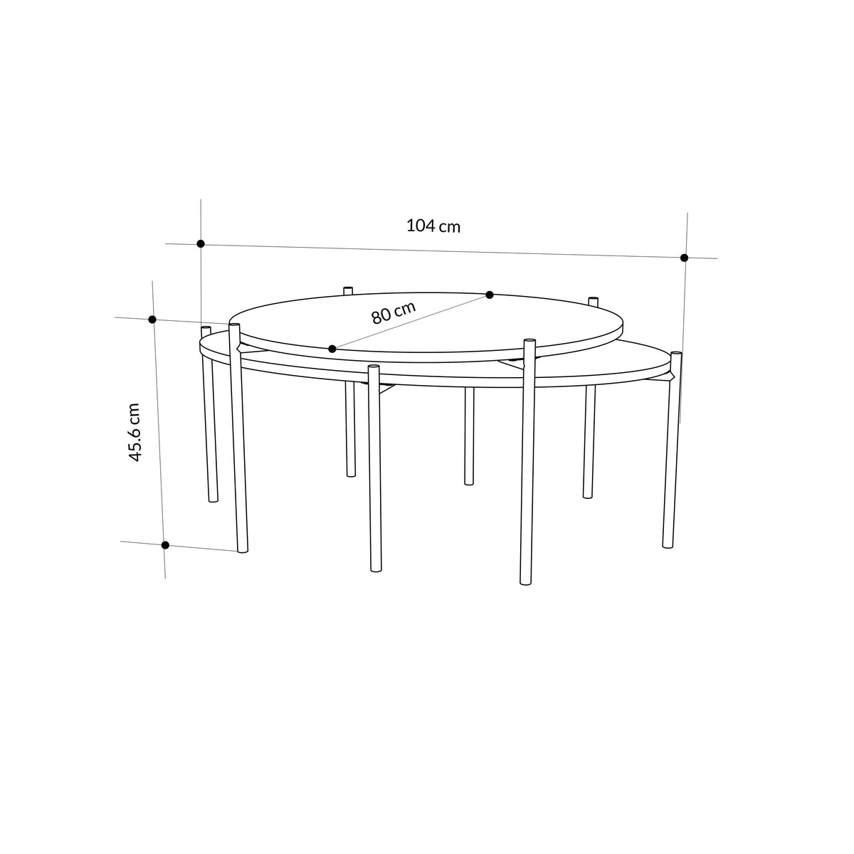 Decortieliving - Odelia Round and Oval Coffee Table Set