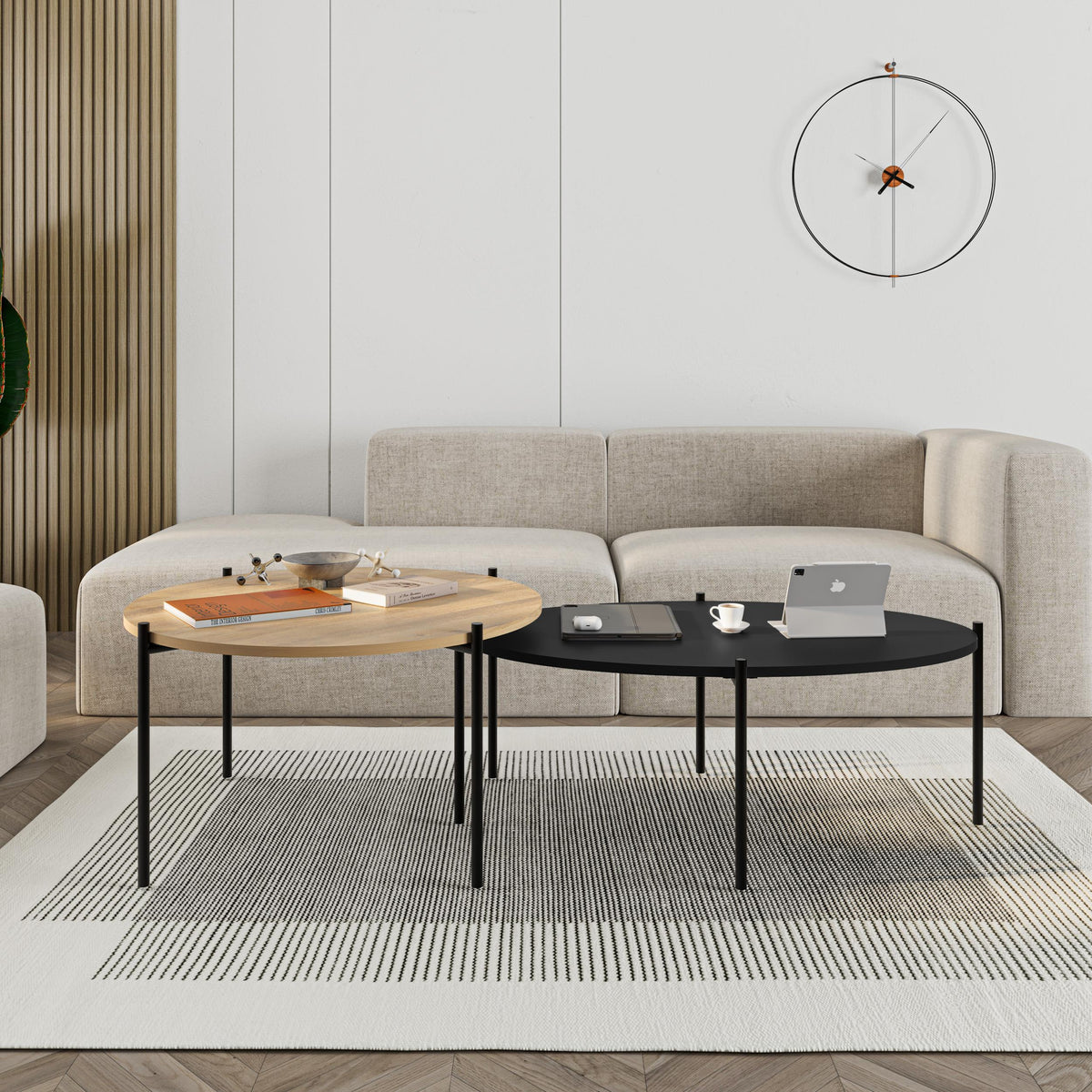 Decortieliving - Odelia Round and Oval Coffee Table Set