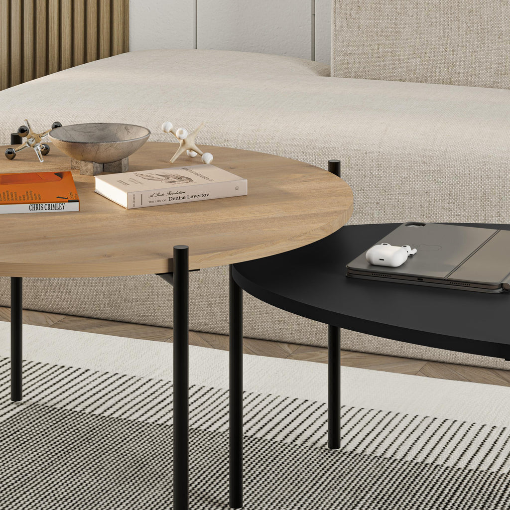 Decortieliving - Odelia Round and Oval Coffee Table Set