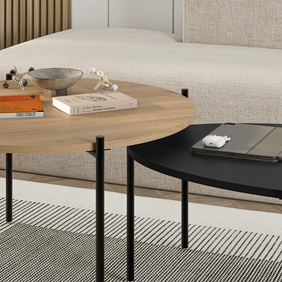 Decortieliving - Odelia Round and Oval Coffee Table Set