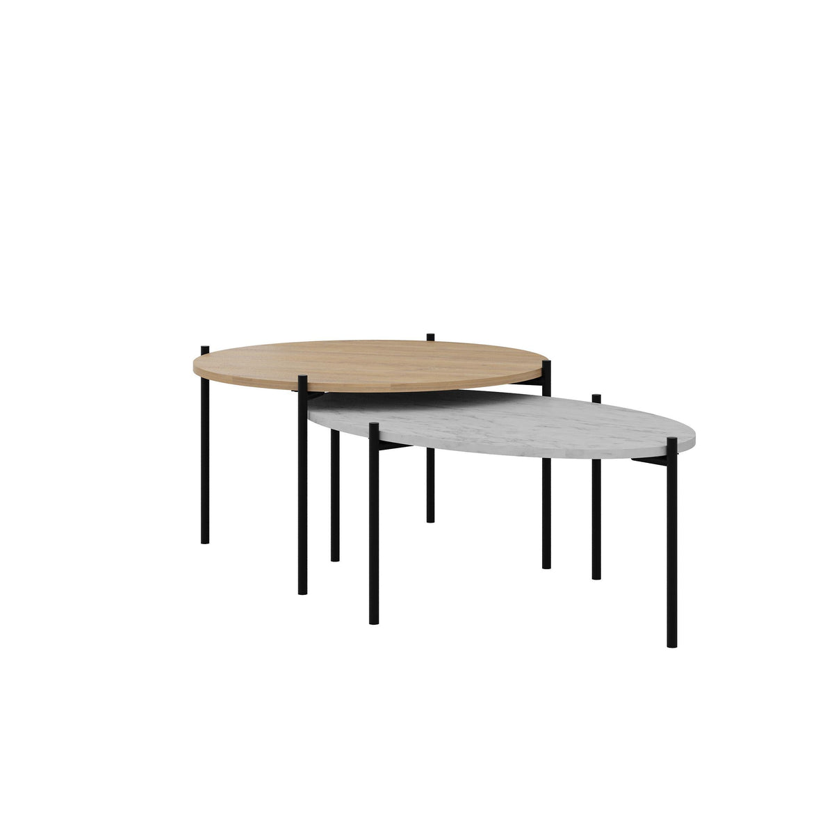 Decortieliving - Odelia Round and Oval Coffee Table Set