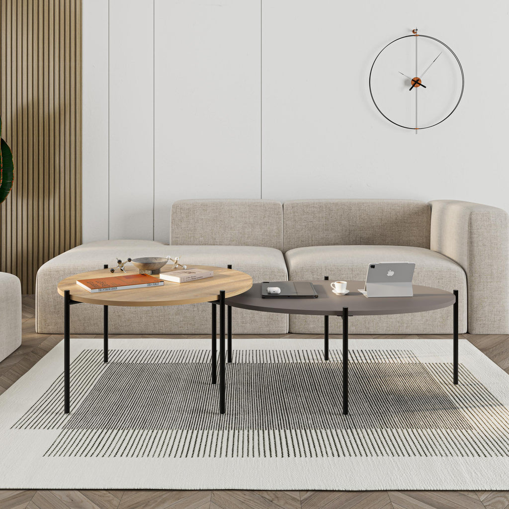 Decortieliving - Odelia Round and Oval Coffee Table Set