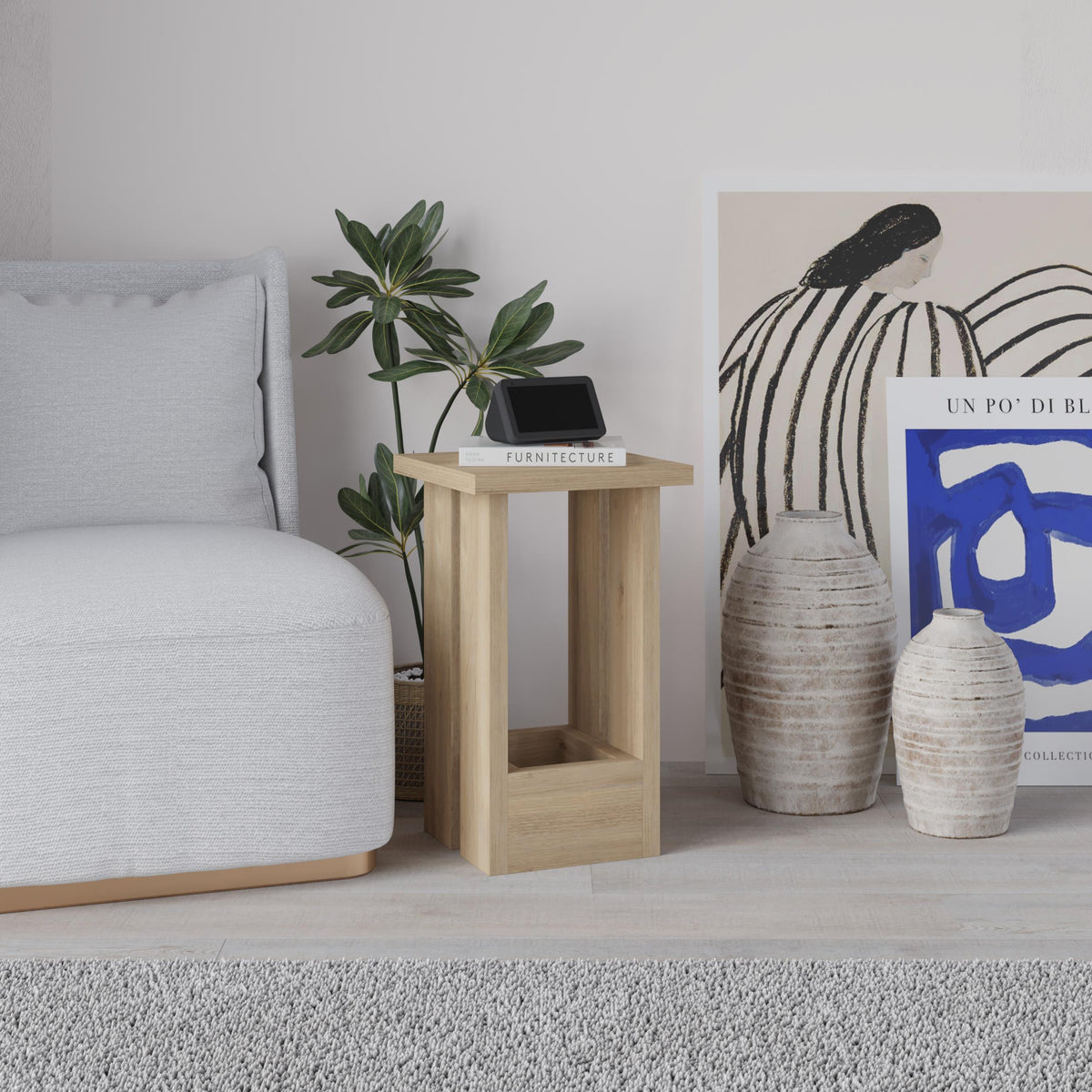 Decortieliving - Tasos Side Table – Modern Compact Side Table for Bedside & Sofa