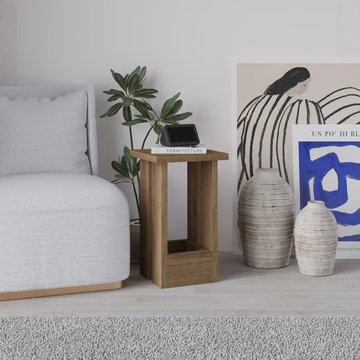 Decortieliving - Tasos Side Table – Modern Compact Side Table for Bedside & Sofa