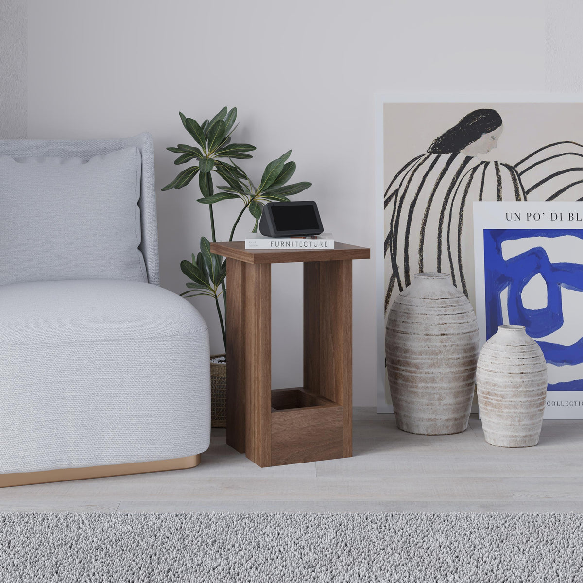 Decortieliving - Tasos Side Table – Modern Compact Side Table for Bedside & Sofa