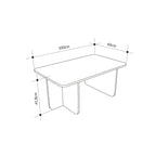 Decortieliving - Hillary Rectangular Coffee Table – 100 cm Modern Living Room Table