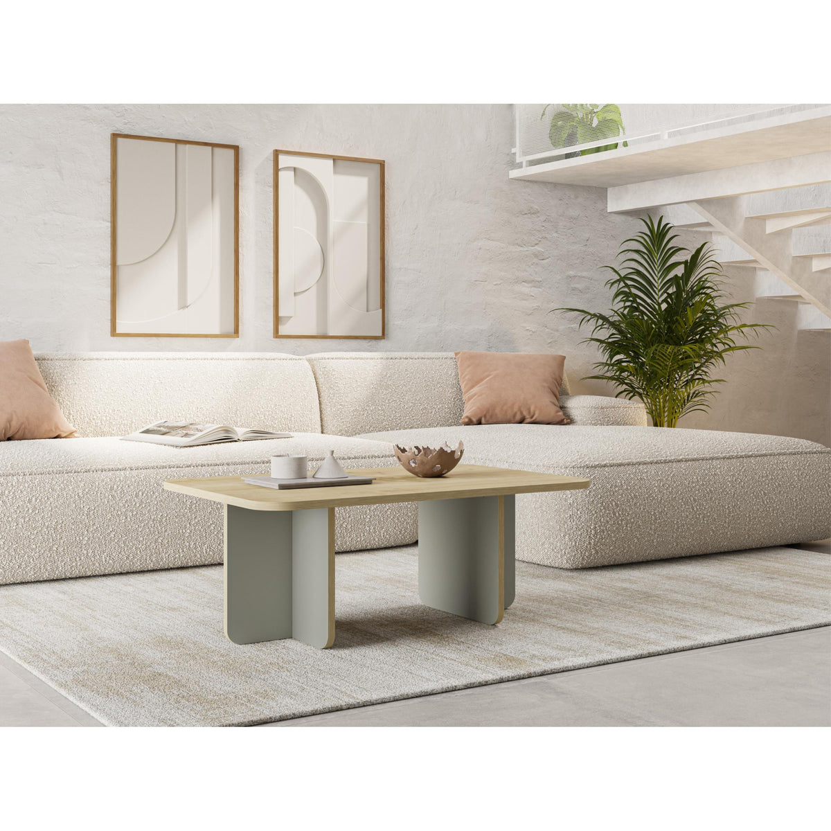 Decortieliving - Hillary Rectangular Coffee Table – 100 cm Modern Living Room Table