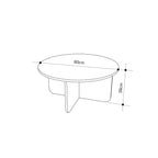 Decortieliving - Hillary Round Coffee Table – 80 cm Modern Living Room Table