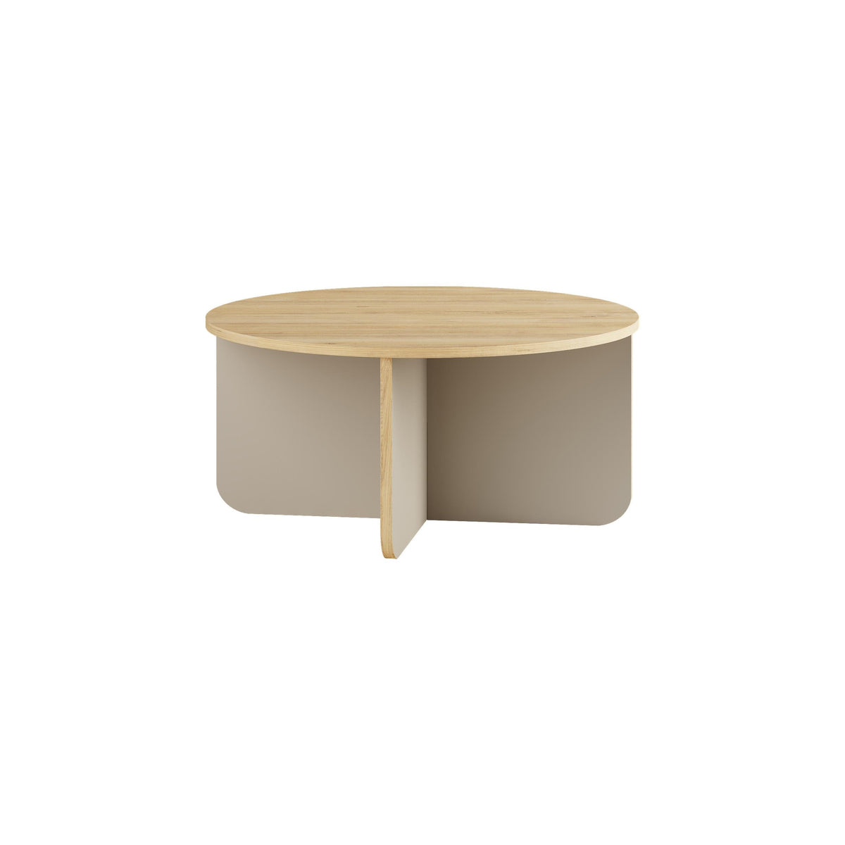 Decortieliving - Hillary Round Coffee Table – 80 cm Modern Living Room Table