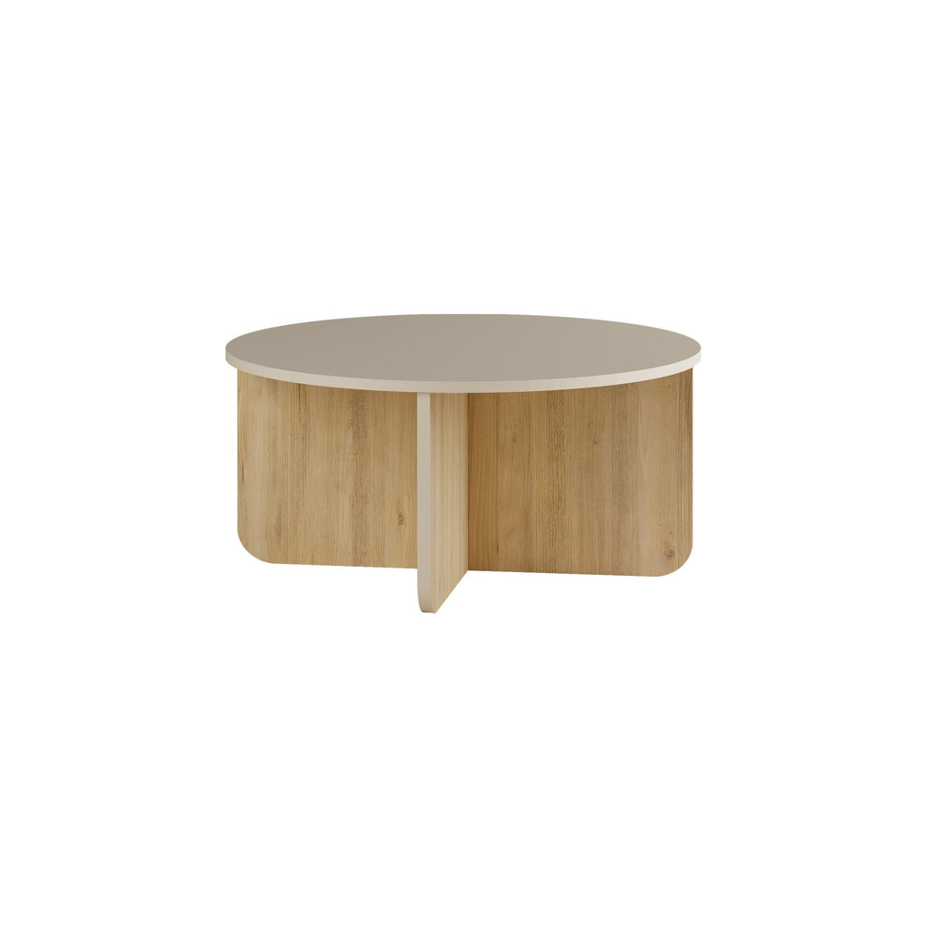 Decortieliving - Hillary Round Coffee Table – 80 cm Modern Living Room Table