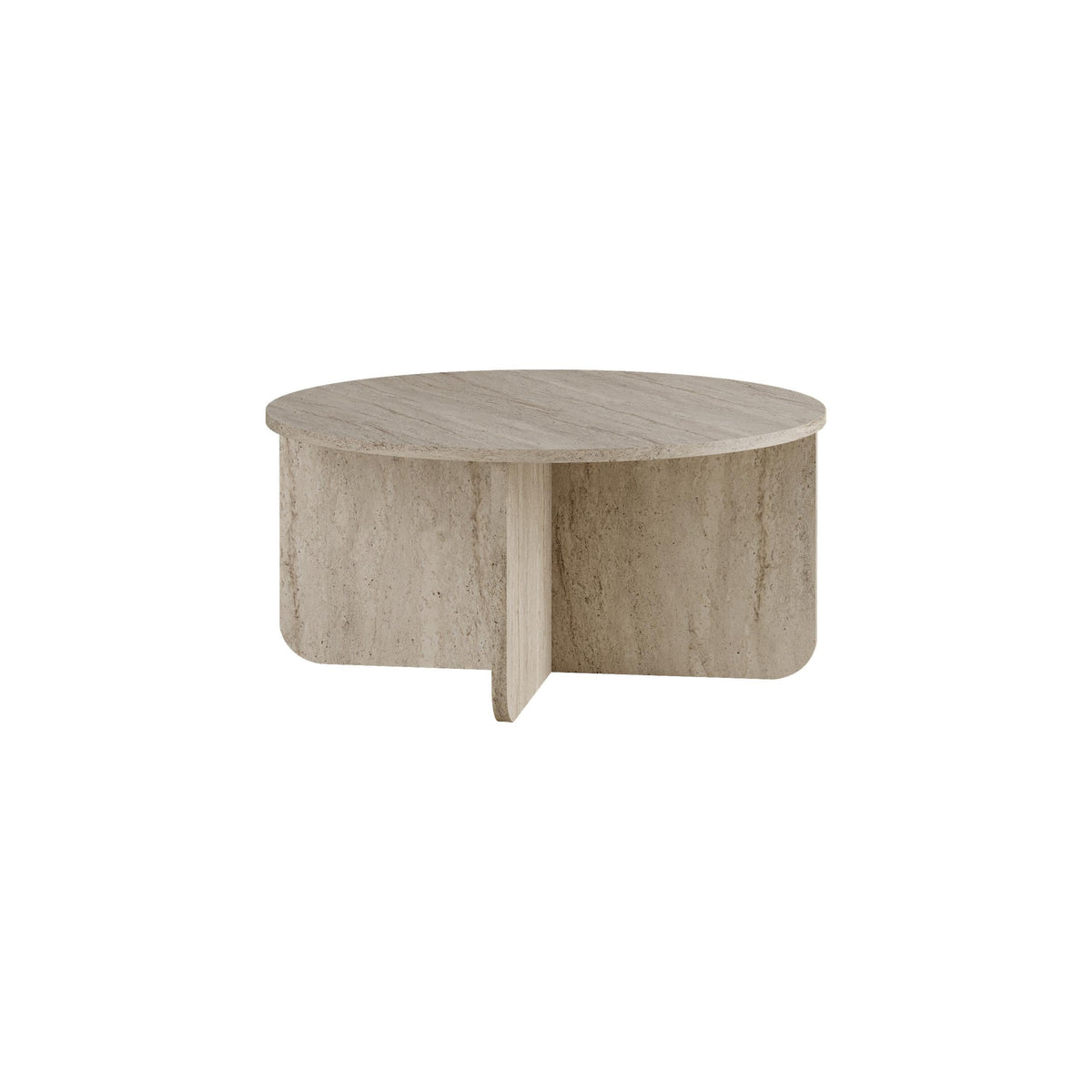 Decortieliving - Hillary Round Coffee Table – 80 cm Modern Living Room Table