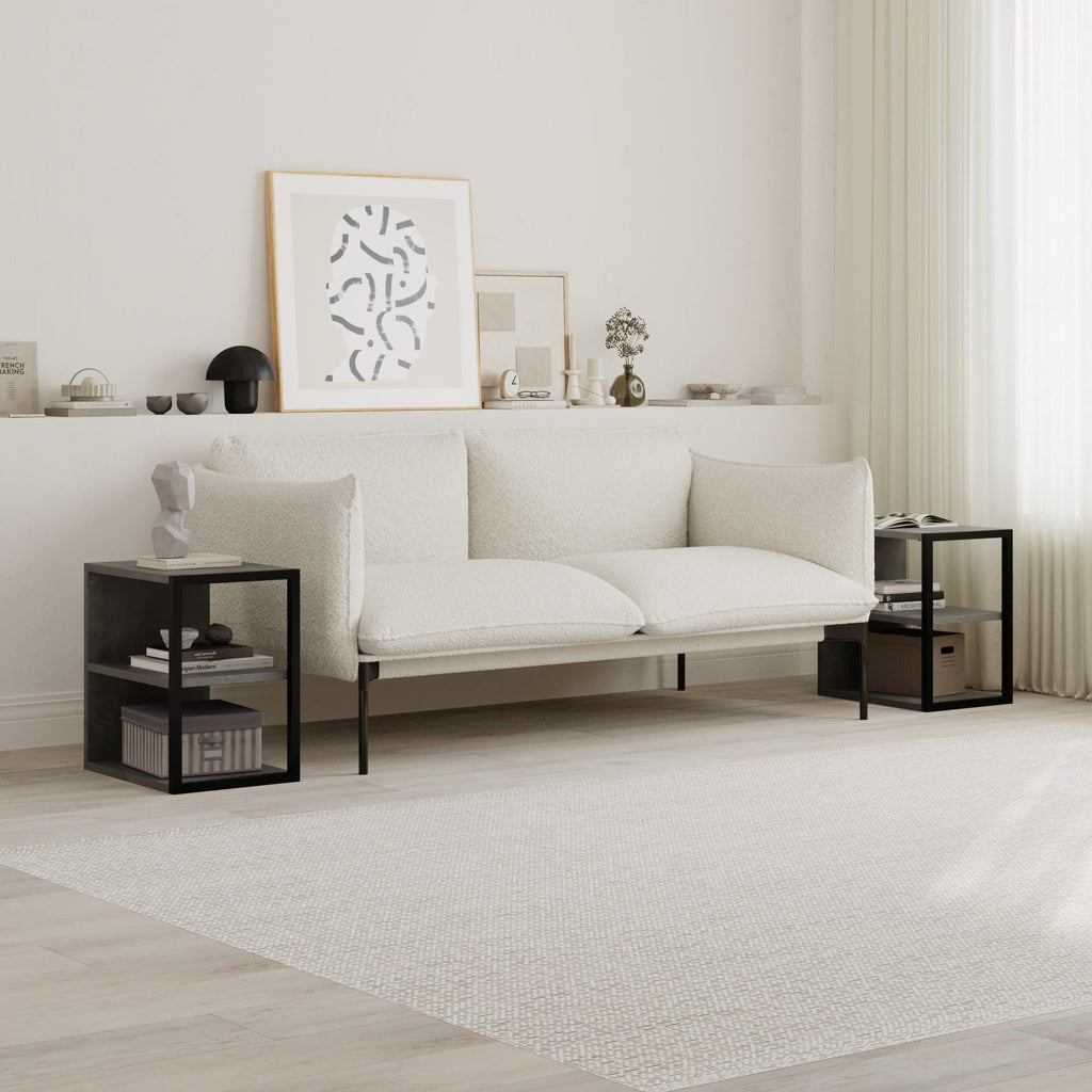 Decortieliving - Echo Side Table Double – Modern Sofa Side Table with Shelves