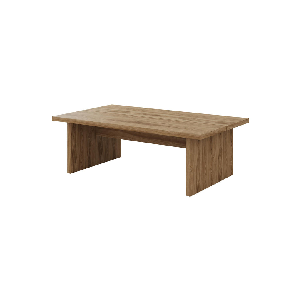 Decortieliving - Loana Coffee Table – Modern Living Room Table with Two-Piece Top Panel