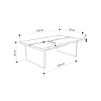 Decortieliving - Loana Coffee Table – Modern Living Room Table with Two-Piece Top Panel
