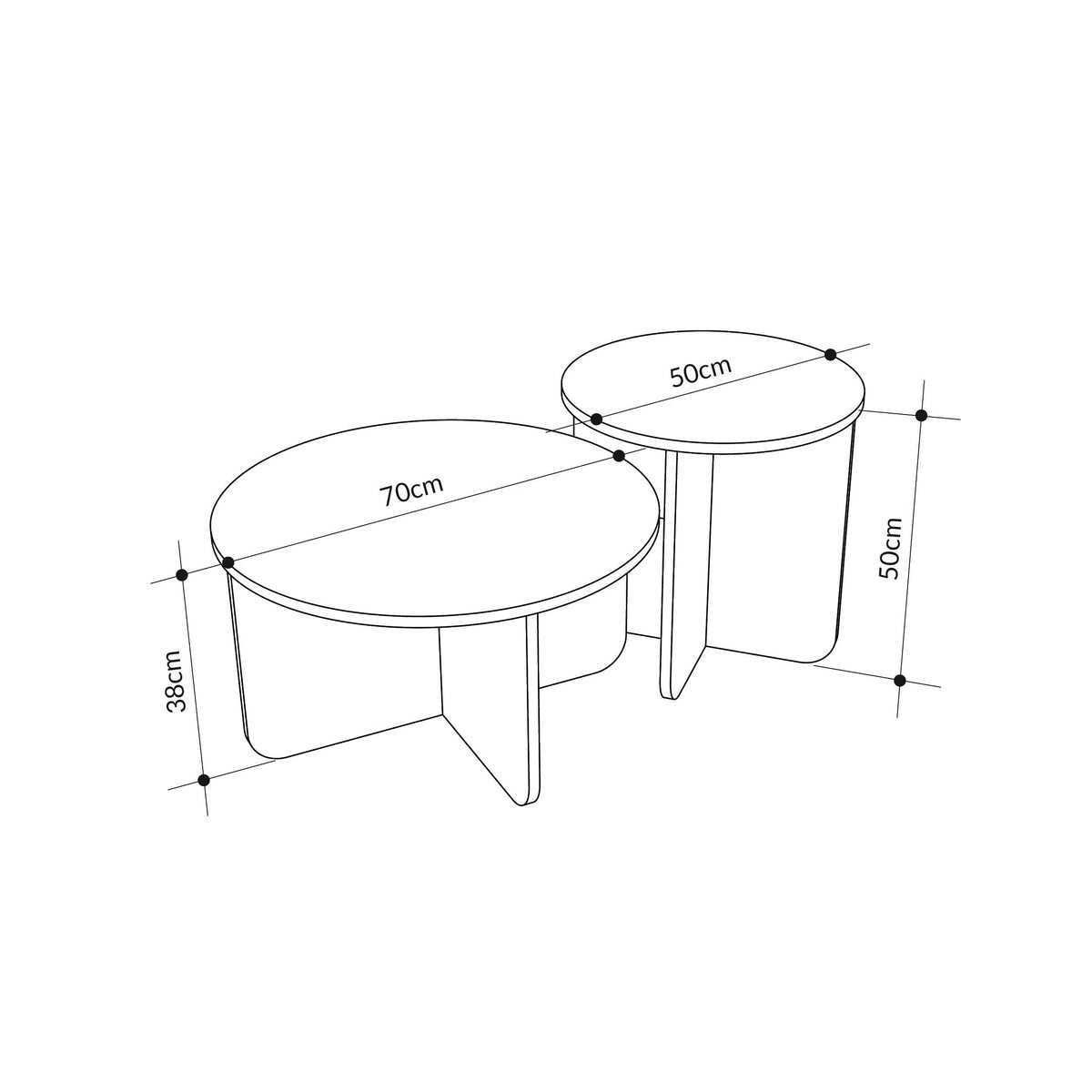 Decortieliving - Hillary Modern 2-Piece Coffee Table Set