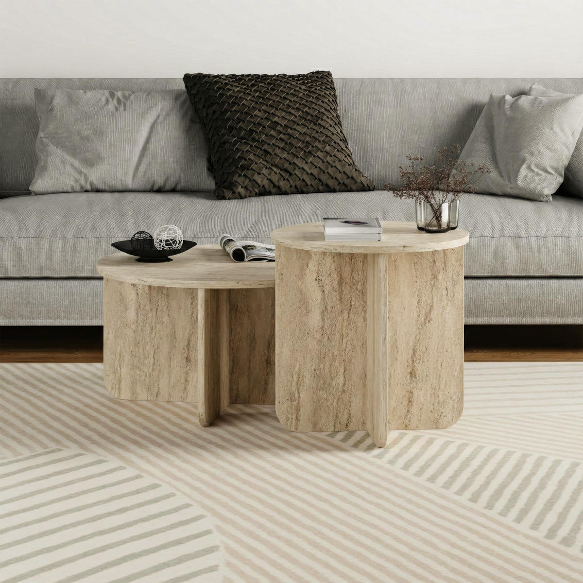 Decortieliving - Hillary Modern 2-Piece Coffee Table Set