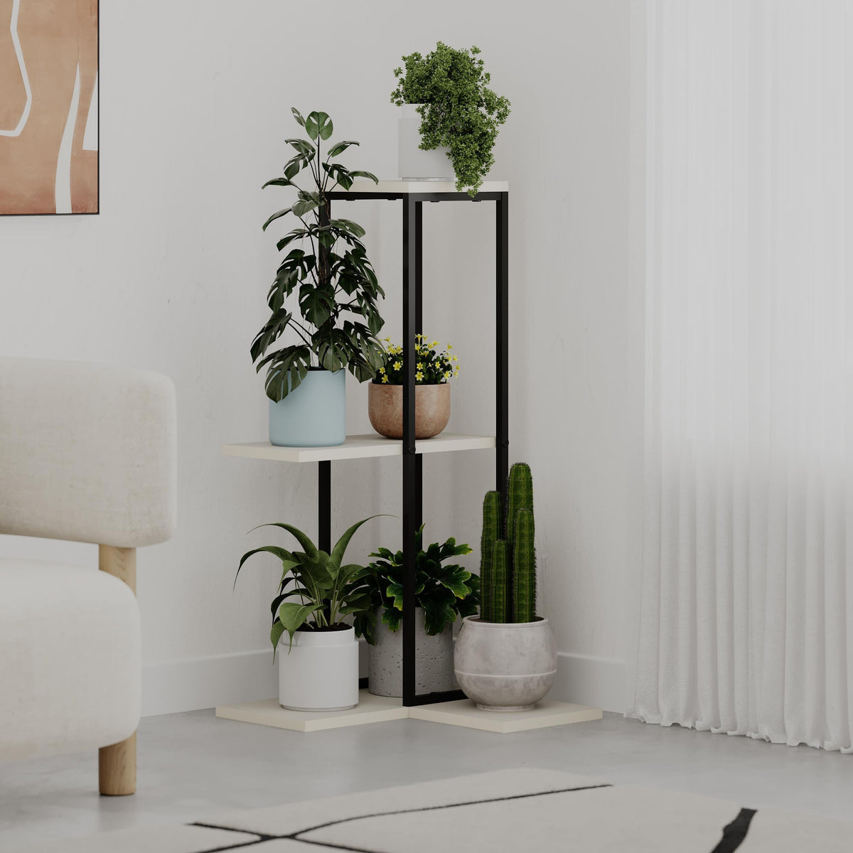 Decortieliving - Vetra Modern Plantstand Shelves