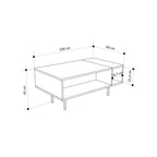 Decortieliving - Mona Modern Coffee Table with Open Storage