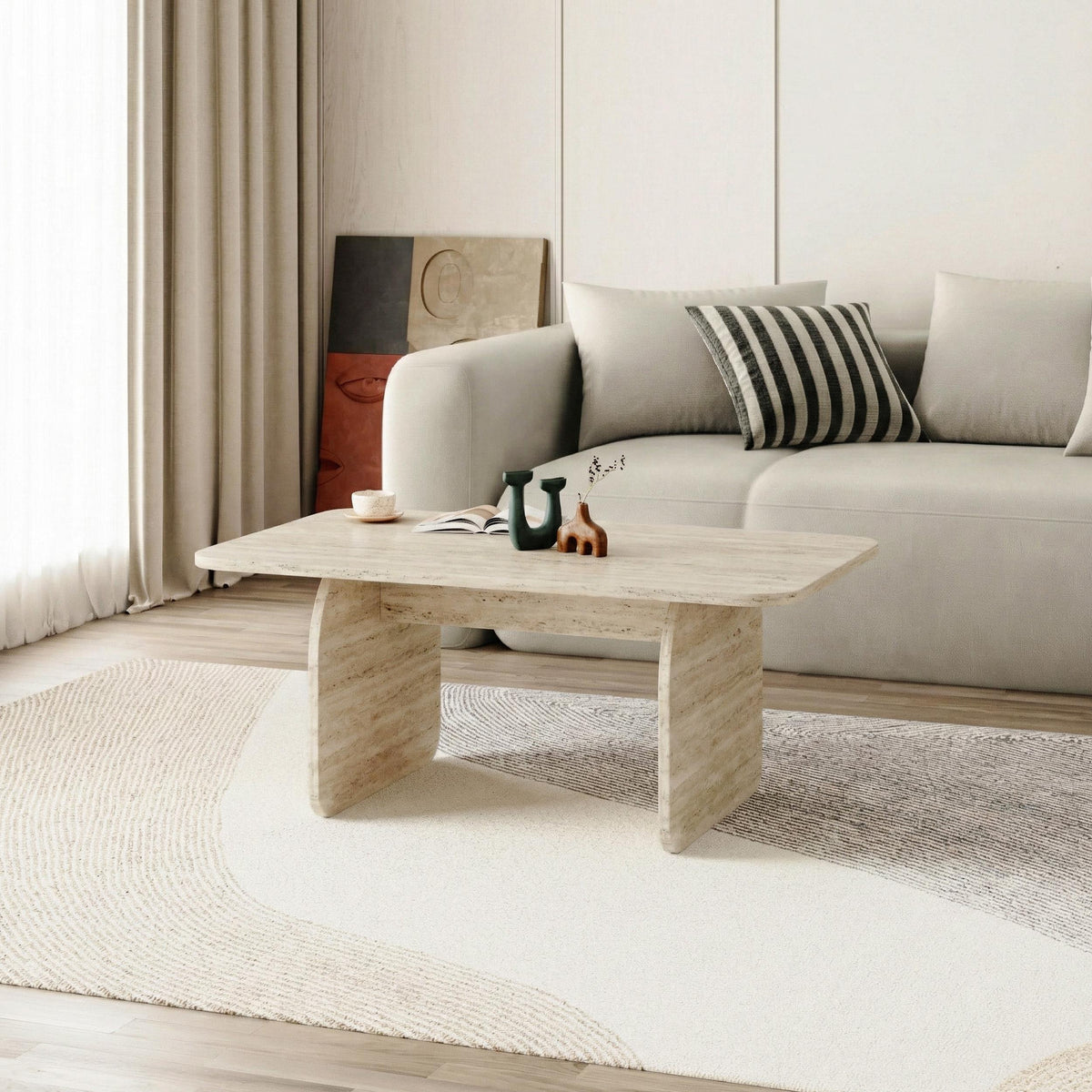 Decortieliving - Pietra Modern Radius Coffee Table - 60x100 cm