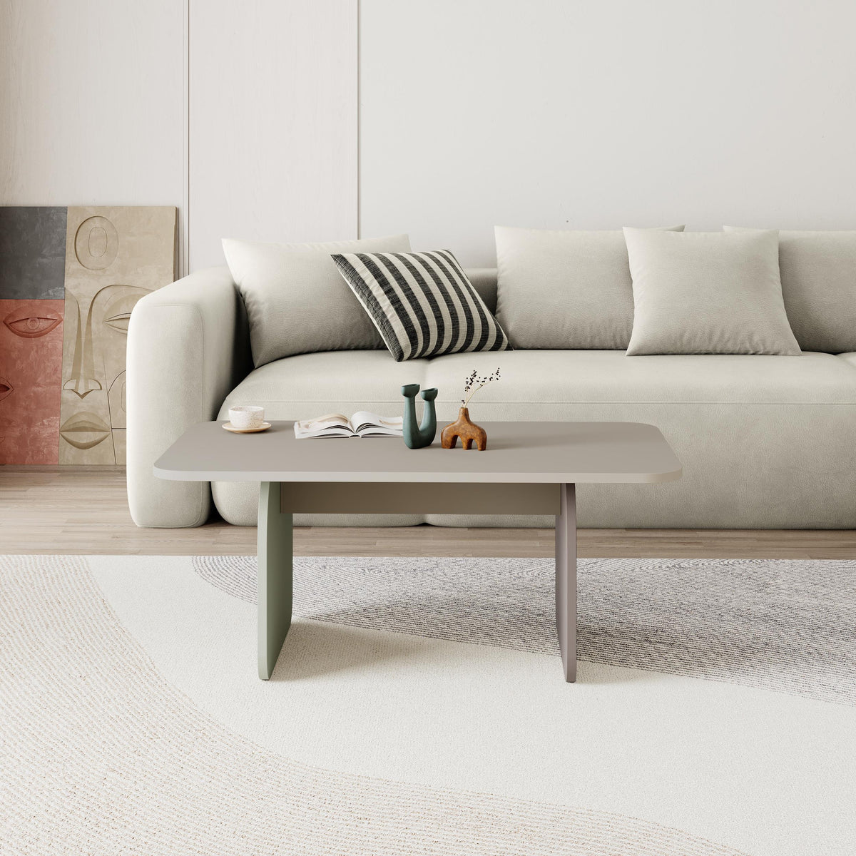 Decortieliving - Pietra Modern Radius Coffee Table - 60x100 cm