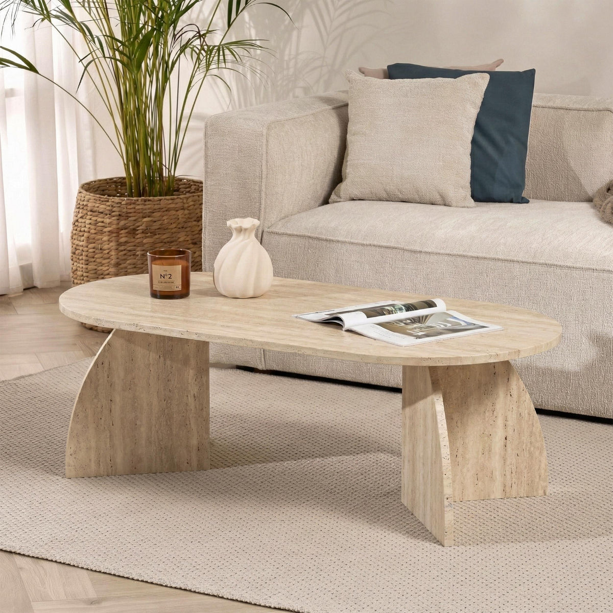Decortieliving - Melina Oval Coffee Table 120 cm