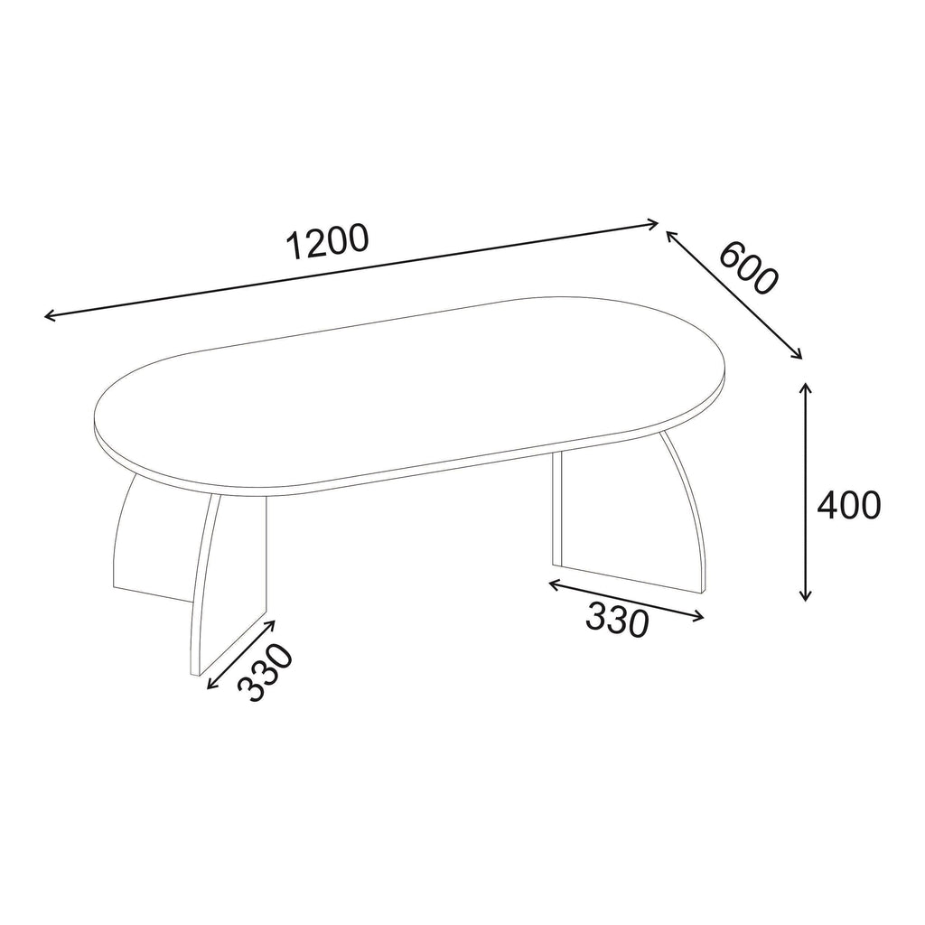 Decortieliving - Melina Oval Coffee Table 120 cm