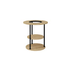 Decortieliving - Grova Round Side Table with Shelf