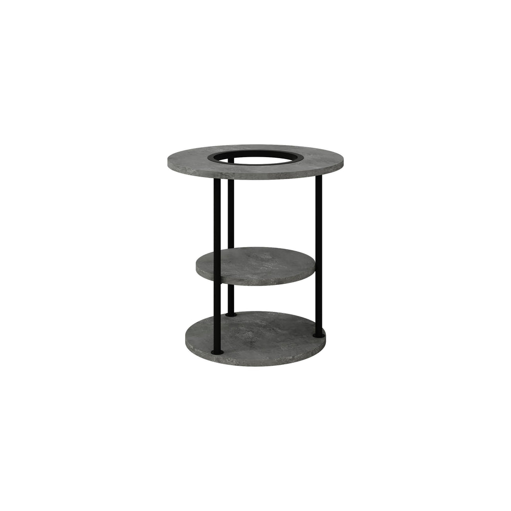 Decortieliving - Grova Round Side Table with Shelf