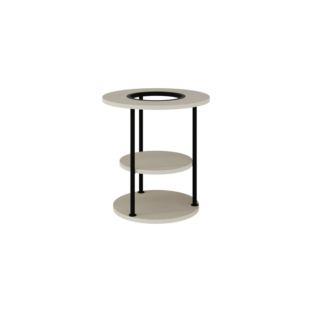 Decortieliving - Grova Round Side Table with Shelf