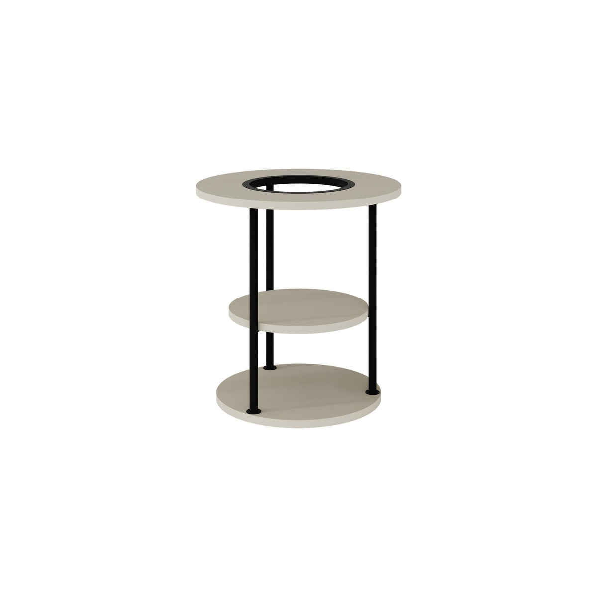 Decortieliving - Grova Round Side Table with Shelf