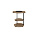 Decortieliving - Grova Round Side Table with Shelf