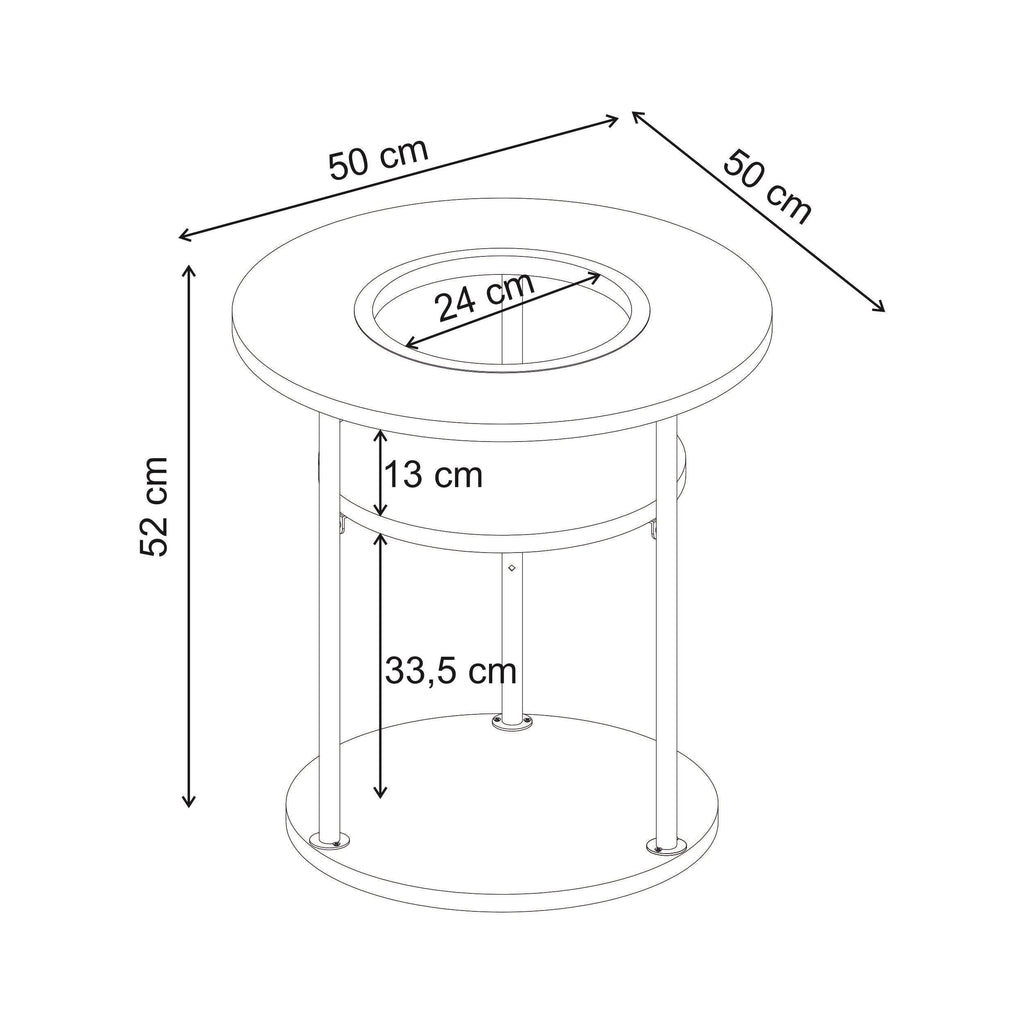 Decortieliving - Grova Round Side Table with Shelf