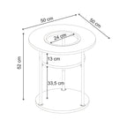 Decortieliving - Grova Round Side Table with Shelf