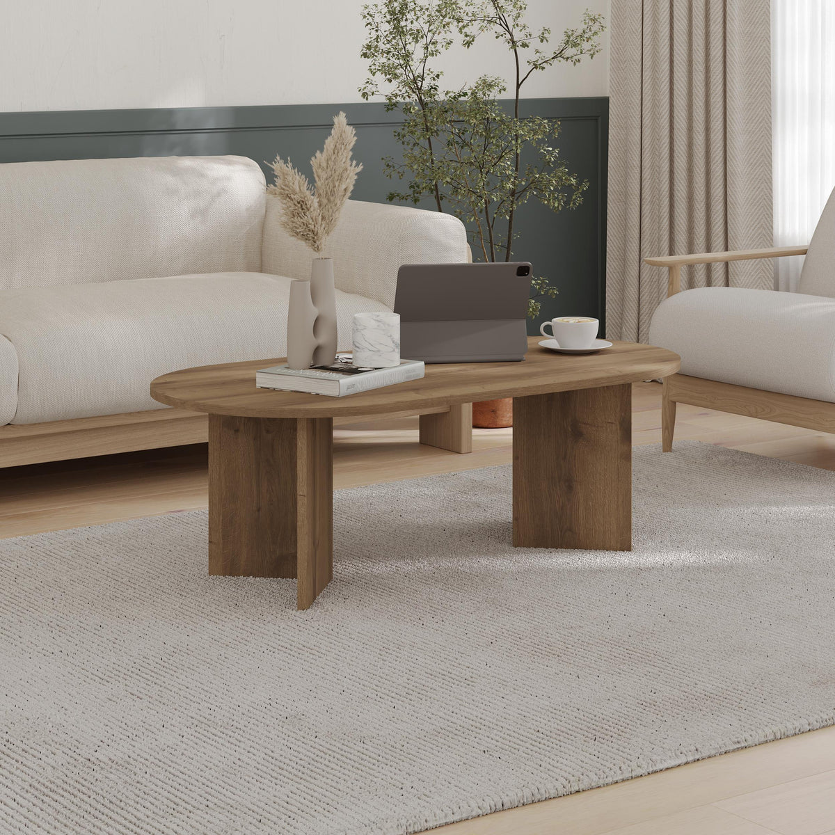 Decortieliving - Sable Oval Coffee Table 119 x 60 cm