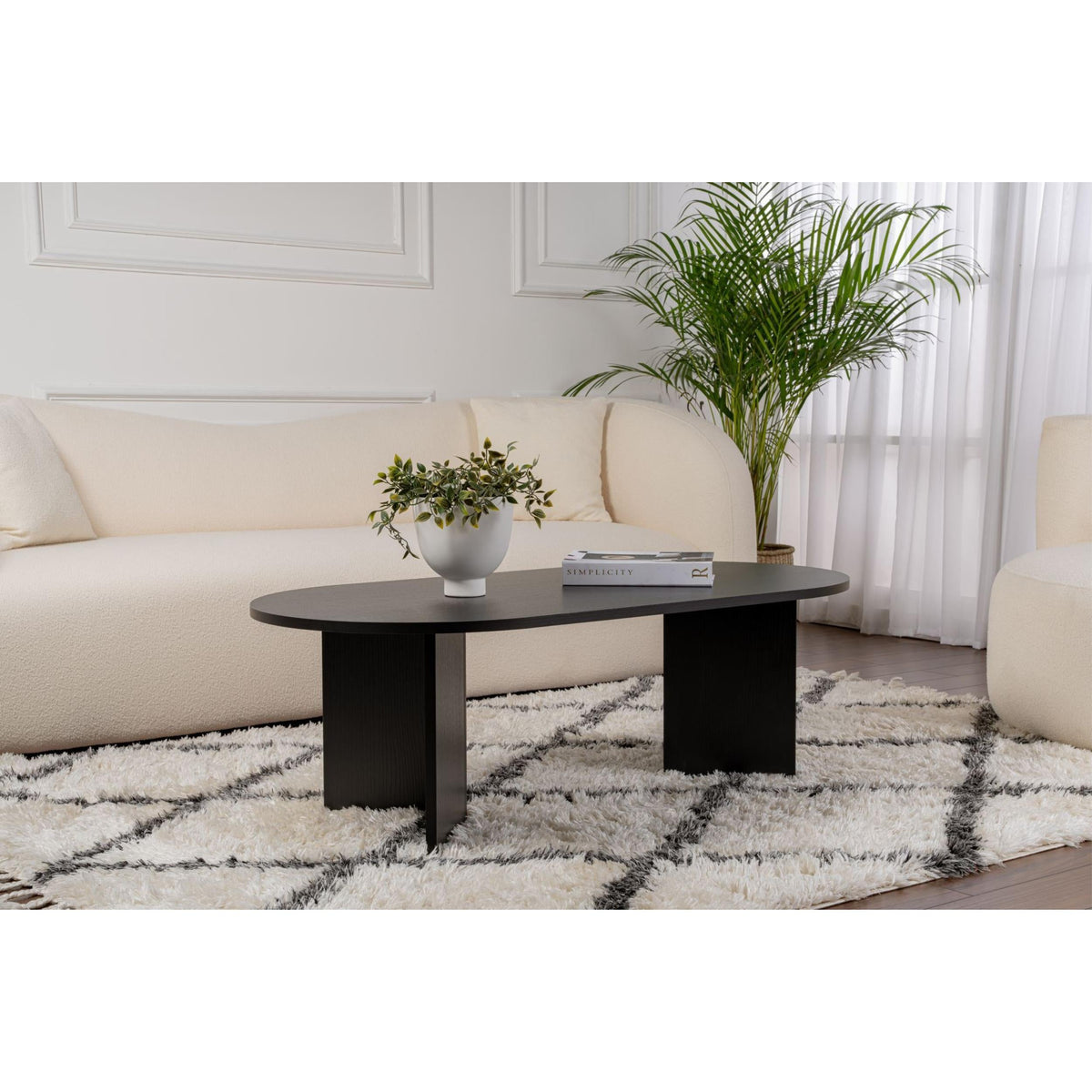 Decortieliving - Sable Oval Coffee Table 119 x 60 cm