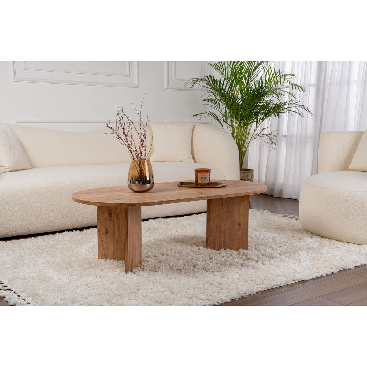 Decortieliving - Sable Oval Coffee Table 119 x 60 cm