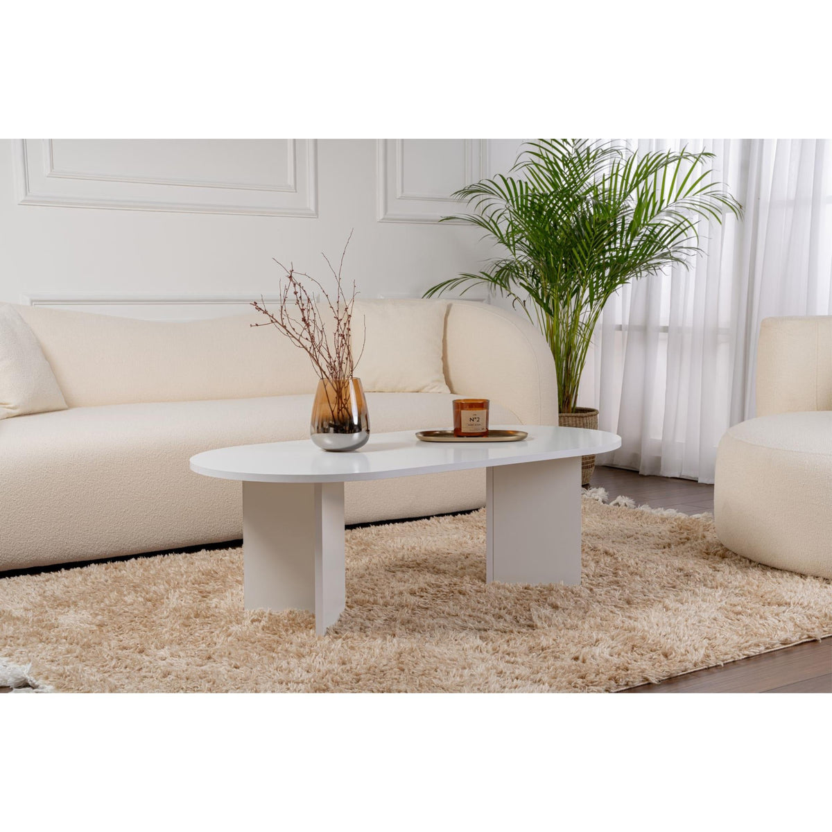 Decortieliving - Sable Oval Coffee Table 119 x 60 cm